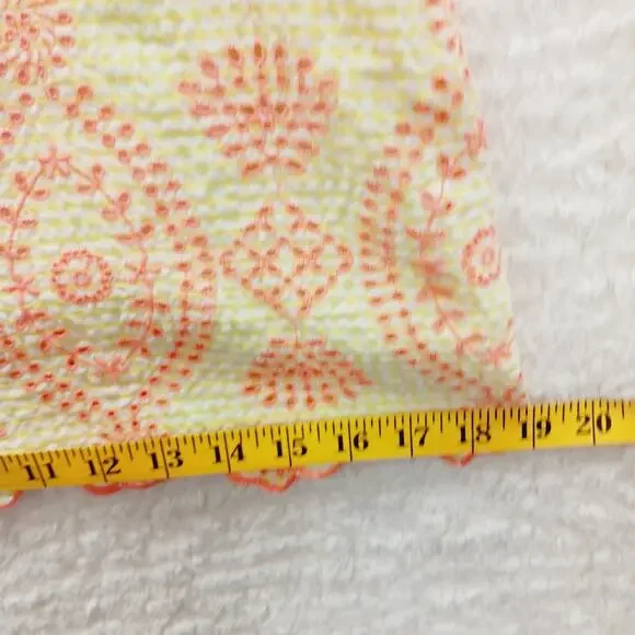 Blouse Lilly Pulitzer Seersucker Orange Yellow Puff Sleeve Coquette Fairy Sz XXS - Picture 13 of 16